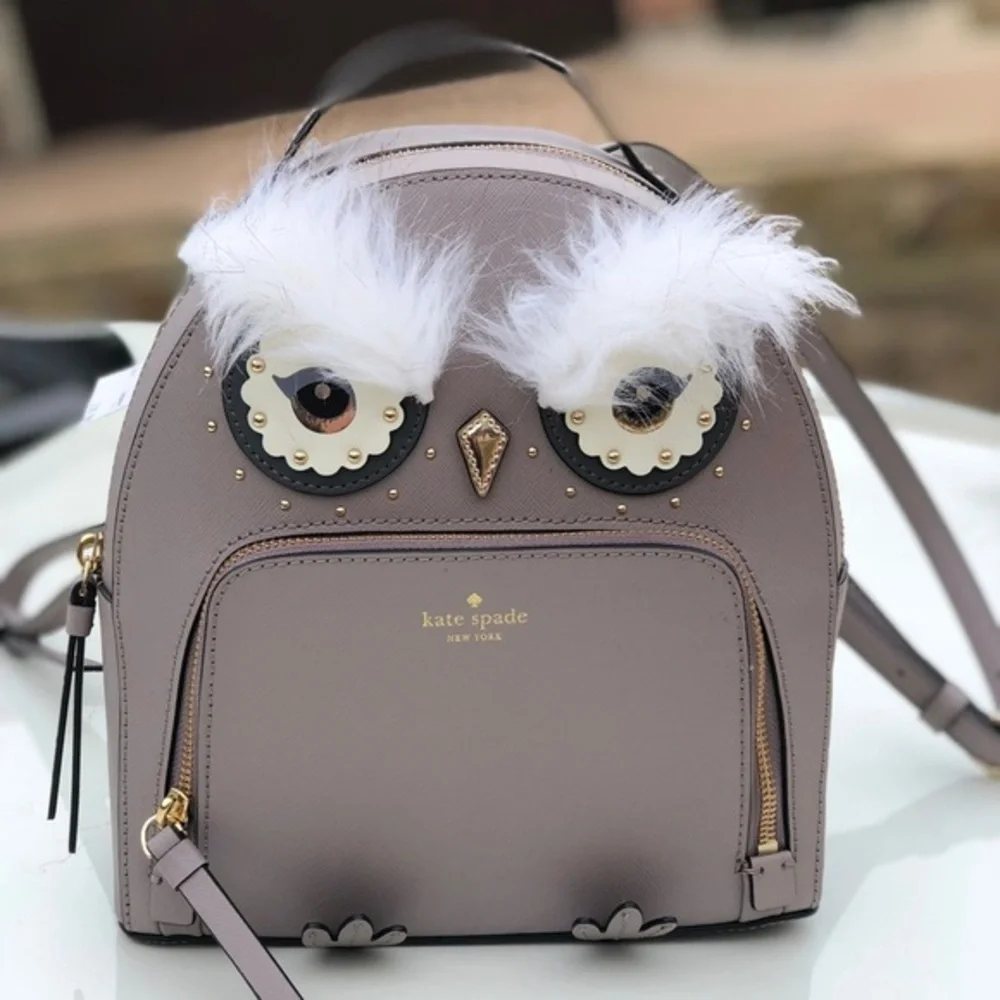 KATE SPADE LEATHER OWL TOMI STAR BRIGHT BACKPACK